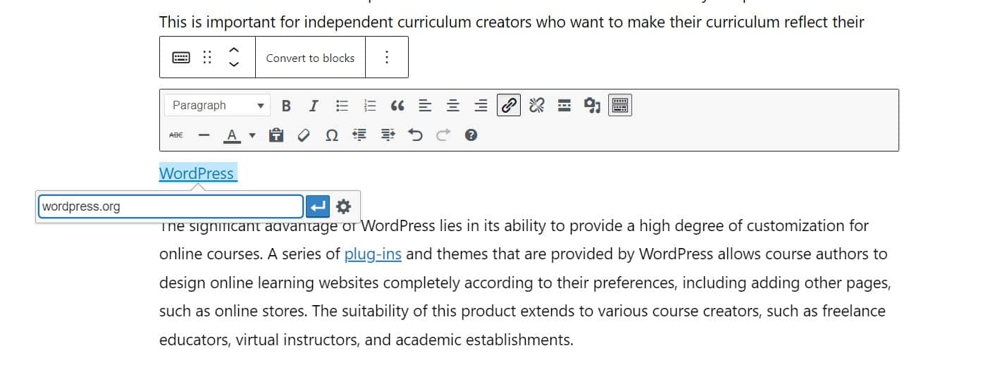 How to Add a Link in WordPress: Starting Guide 16 add link classic wordpress editor
