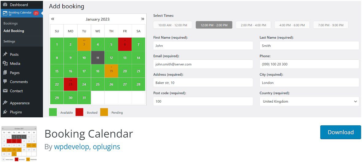 Top 7 Best Appointment Booking WordPress Plugins 21 booking calendar - the most popular appointment booking wordpress plugin