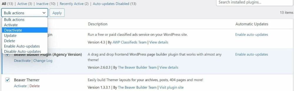 deactivate your wordpress plugins