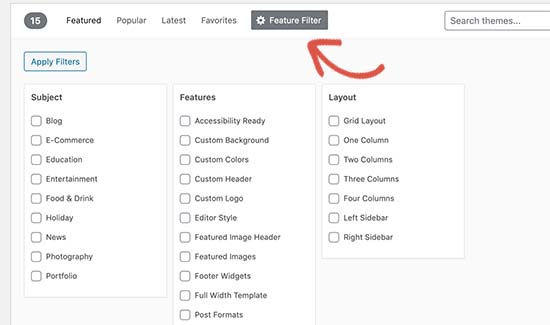 Beginners Guide: How to Install WordPress Theme (Step-by-Step) 16 feature filter