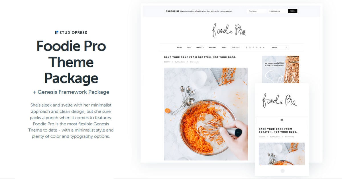 Wordpress Blog Themes: Foodie Pro theme