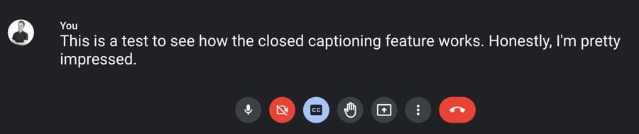 Google Meet Closed Captioning