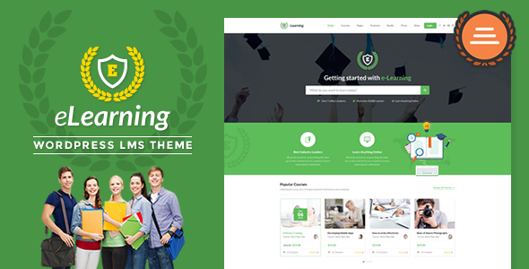 LMS WordPress theme elearning. large preview