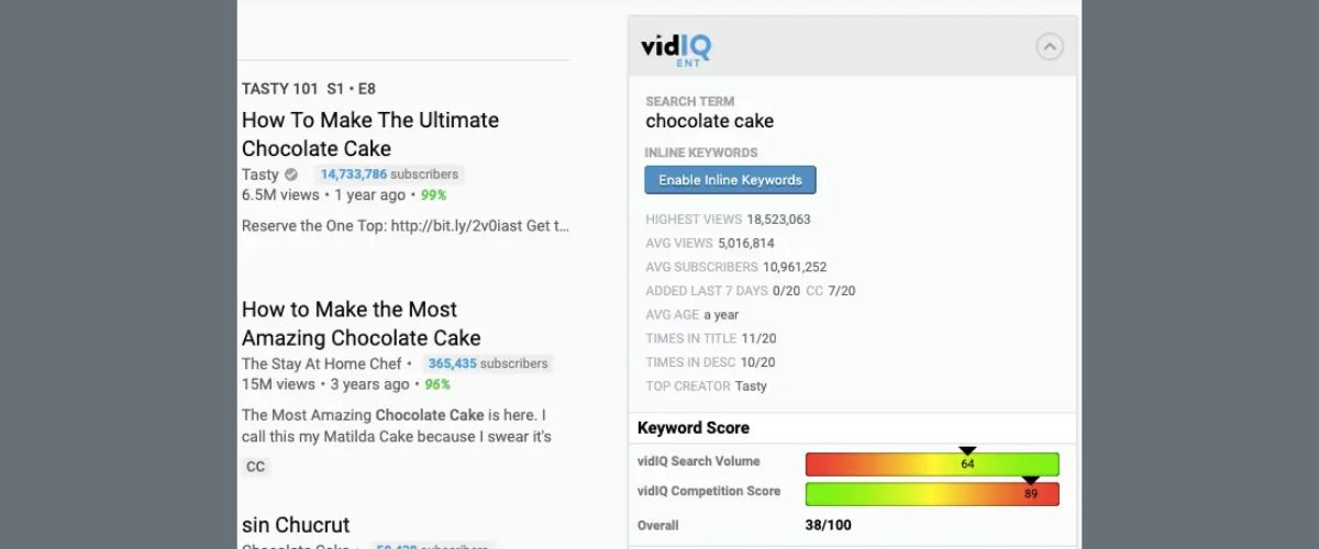 YouTube SEO Tool: vidIQ