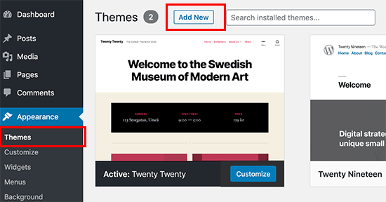 Beginners Guide: How to Install WordPress Theme (Step-by-Step) 14 add new theme wp admin how to install wordpress theme