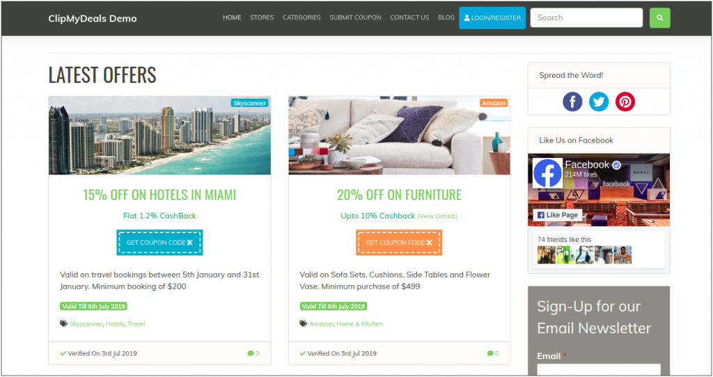 5 Most Popular WordPress Coupon Theme & Plugins 7 ClipMyDeals