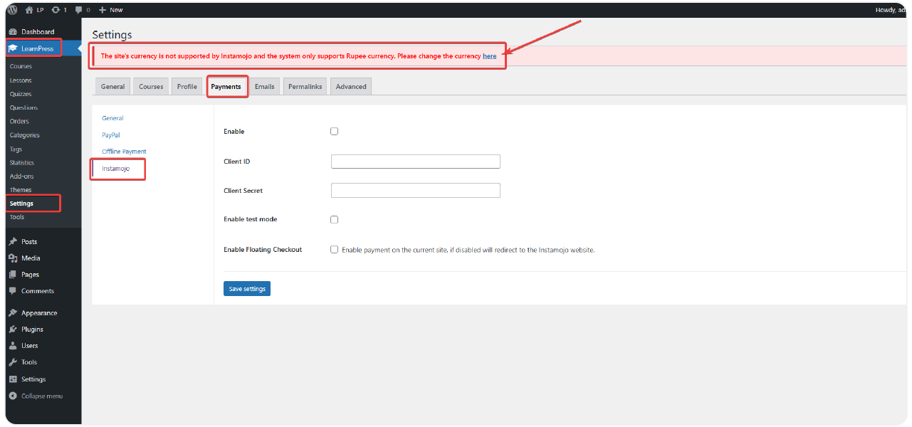 Instamojo Add-on for LearnPress 22 instamojo-4