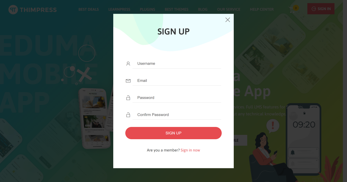 How to Create a ThimPress Account and Access Support? 9 thimpress.com sign-up