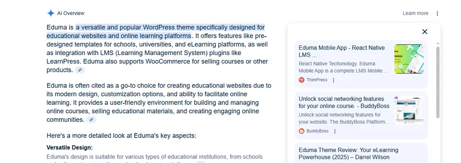 Example AI Overview in the SERP