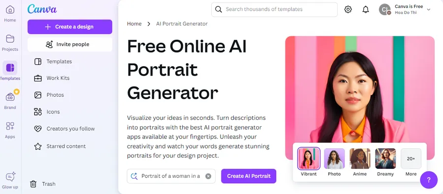 15+ Best Canva AI Generator Tools 19 Free Online AI Portrait Generator