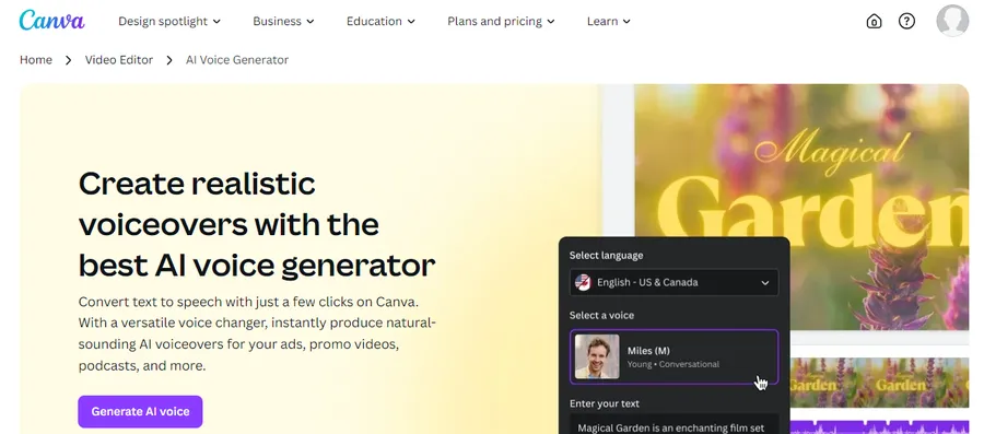 15+ Best Canva AI Generator Tools 30 Canva AI Voice Generator