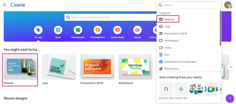 Canva Create A Website Template