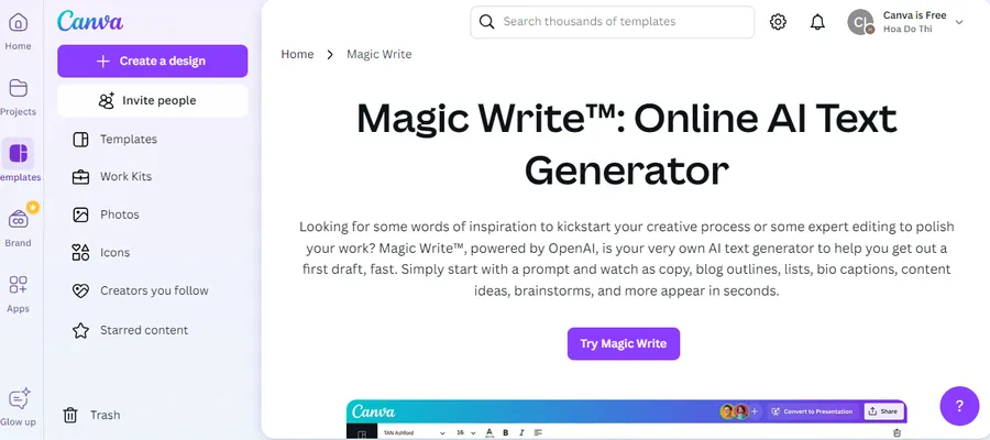 15+ Best Canva AI Generator Tools 23 Canva Magic Write