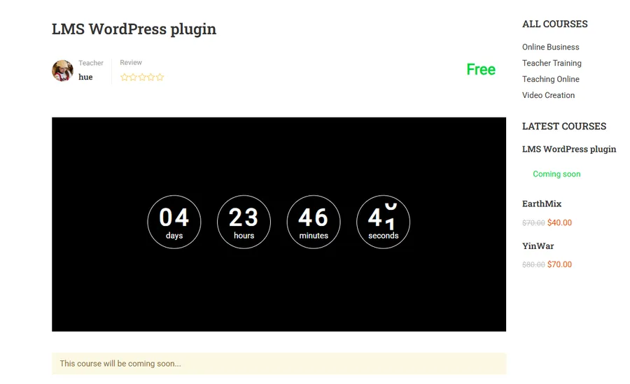 Check Countdown on Live