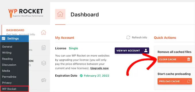 How to Fix Plugins Disappearing From WordPress Dashboard 8 Clear WPRocker Cache