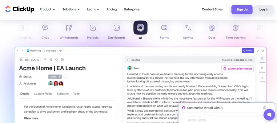 Clickup AI Marketing