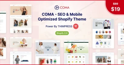 COMA - Best SEO & Mobile Optimized Shopify Theme 8 COMA Preview Banner