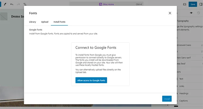 Connect Google Fonts