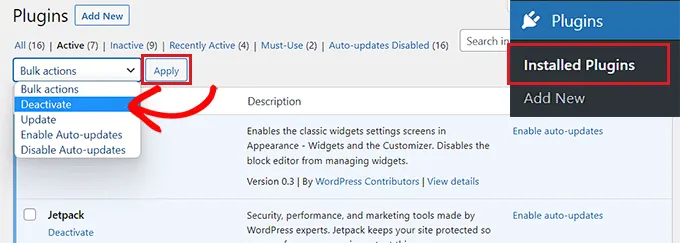 How to Fix Plugins Disappearing From WordPress Dashboard 6 Deactive Plugins