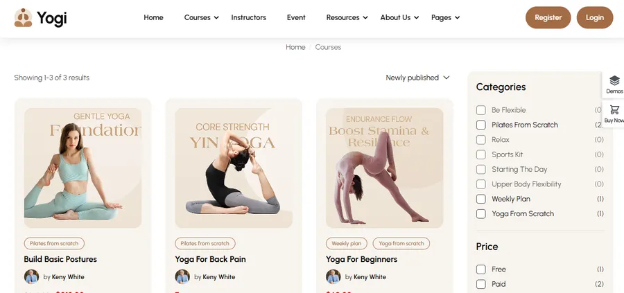 Eduma Yoga Courses
