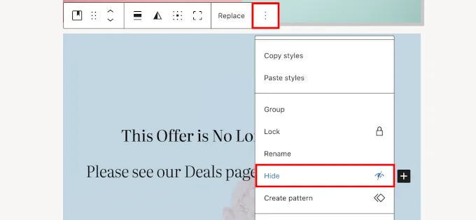 Hide Block WordPress 6.9