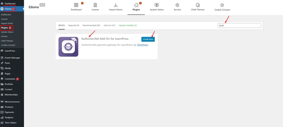 Install Authorize.net