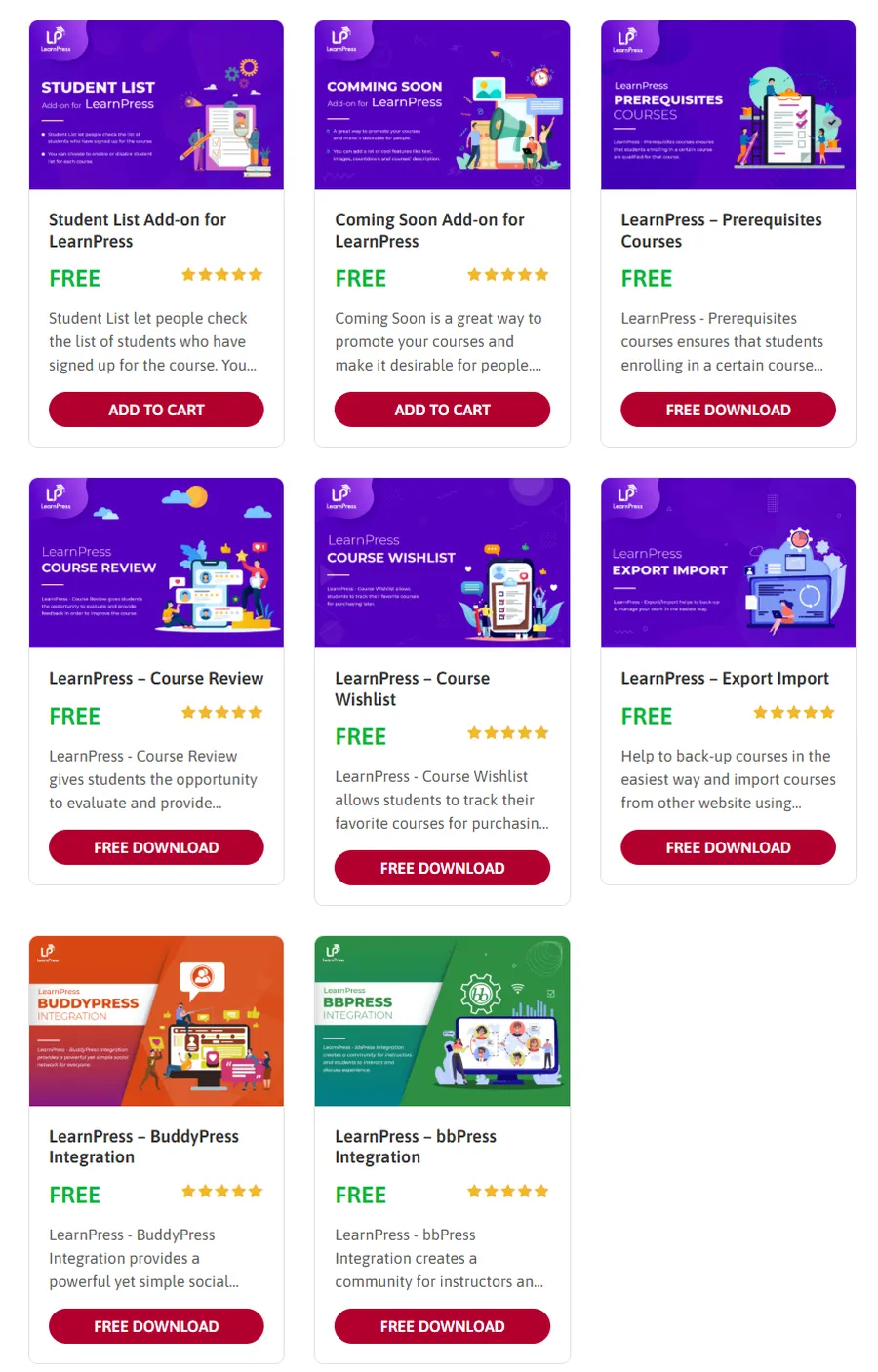 LearnPress Free Addons