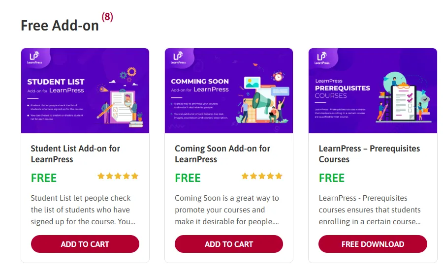 LearnPress Free Add-ons