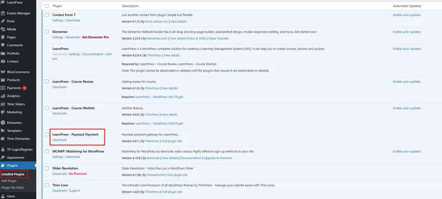 LearnPress Paystack Payment