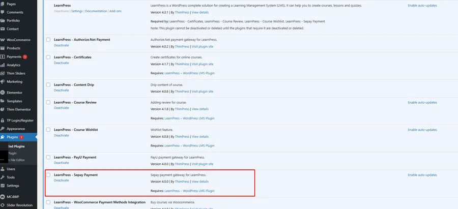 LearnPress SePay Payment