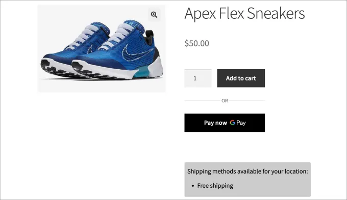 Live Product Page One-Click Checkout