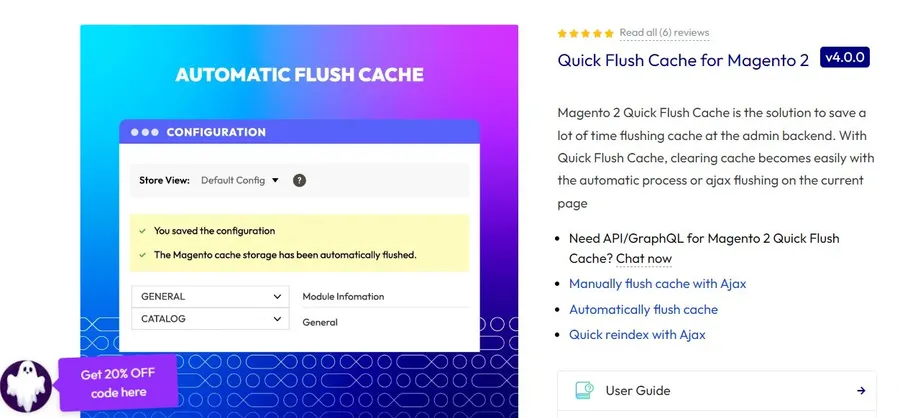 Quick Flush Cache for Magento 2