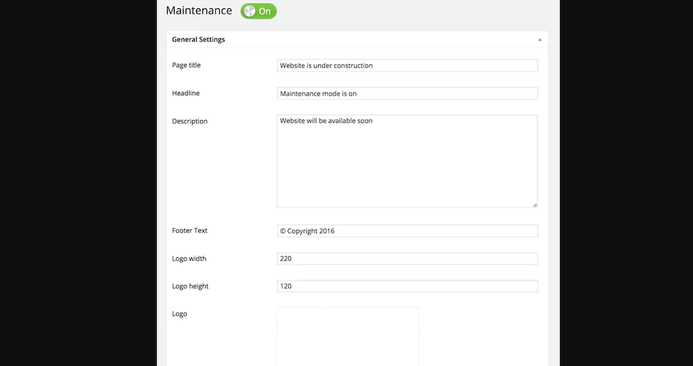 Maintenance WordPress Plugin
