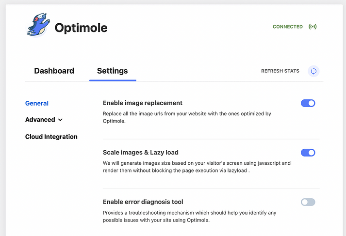 Optimole Settings