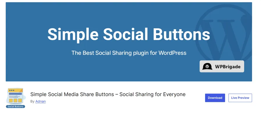 Simple Social Media Share Buttons