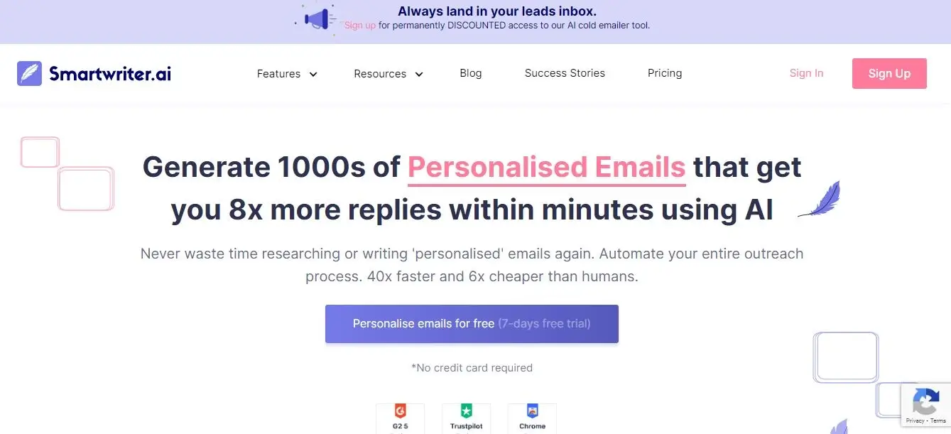 7 AI Email Writer Tools - Best For Marketing and Sales 13 Smartwriter AI