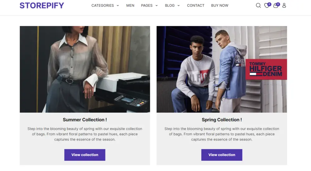 Storepify 2 Collection Homepage