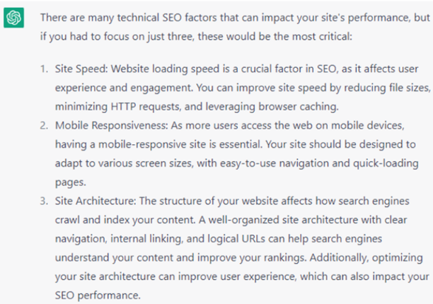 Technical SEO ChatGPT