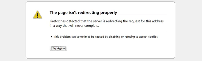 Too Many Redirects Error