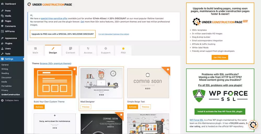 Under Construction - Maintenance Mode Plugin