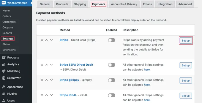 WooCommerce Stripe Setup