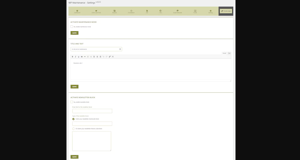 WP Maintenance Mode Plugin