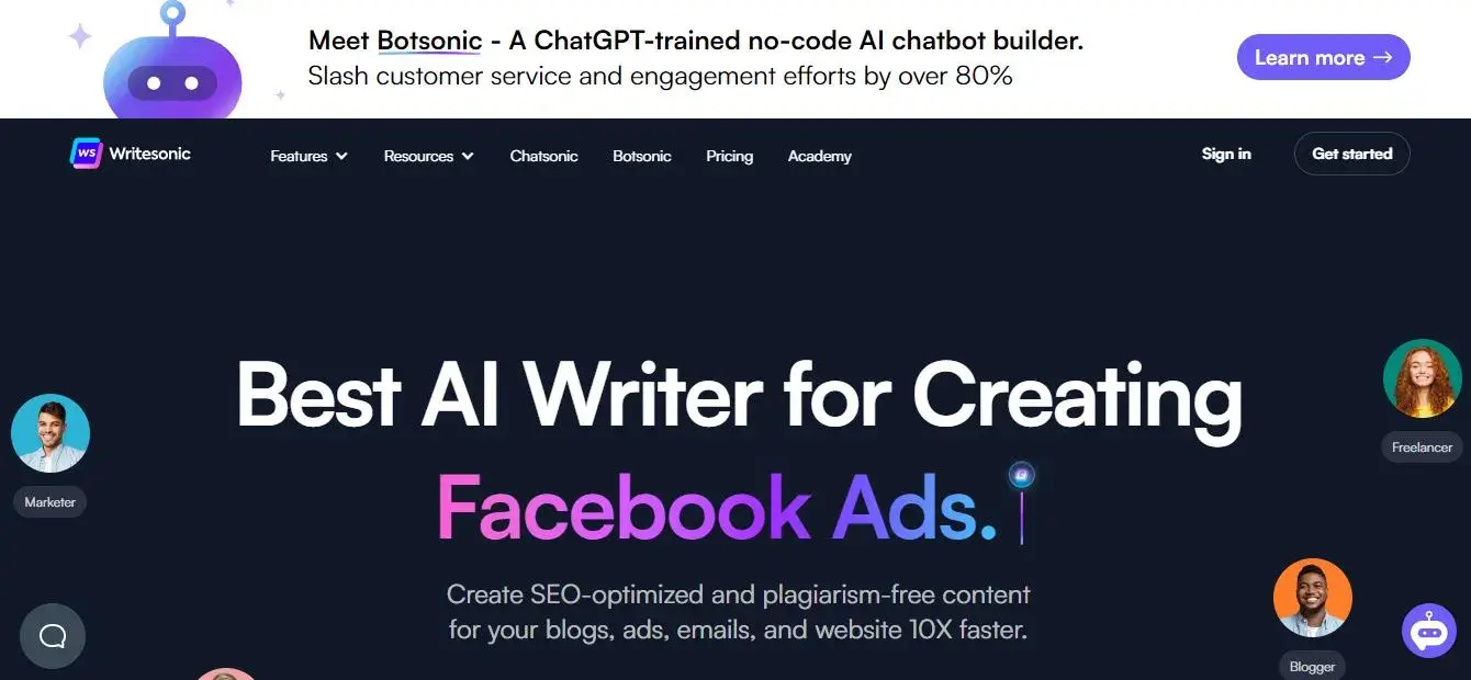 Free AI Content Writer - Top 12 Tools 19 Writesonic